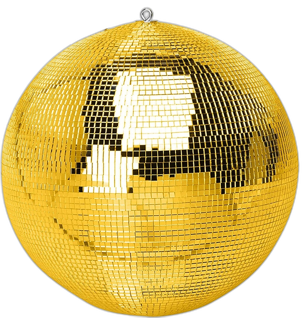 Palla a specchi oro 20 cm a noleggio