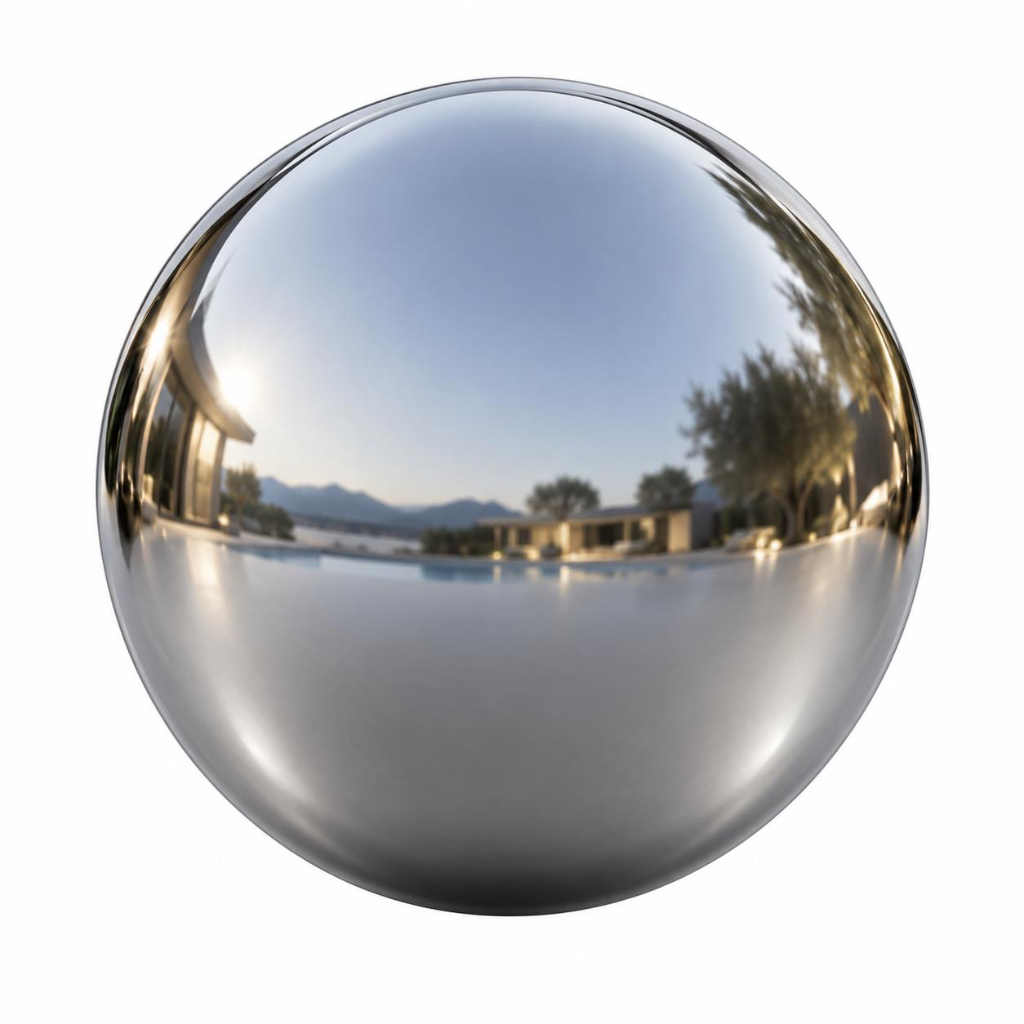 Sfera Specchiata Argento a noleggio