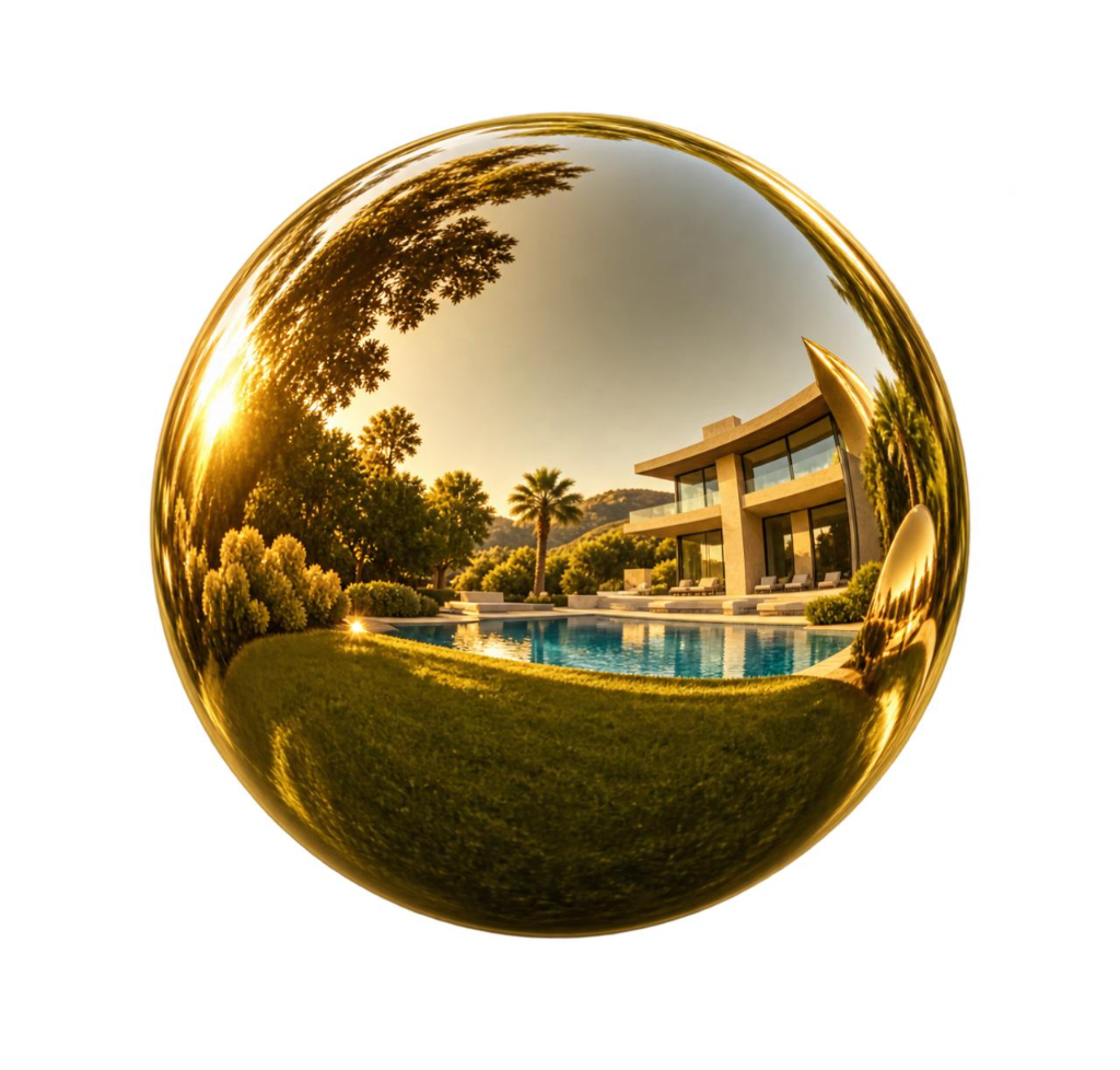 Sfera Specchiata Oro a noleggio