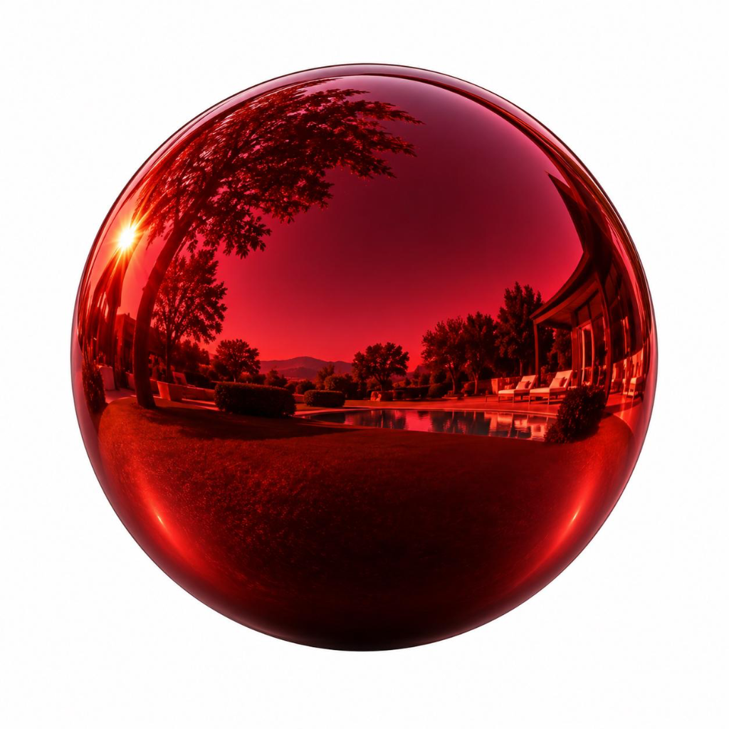 Sfera Specchiata Rossa a noleggio